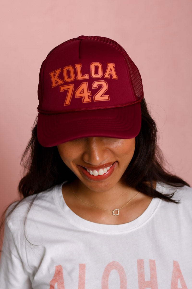 Salt + Sea Koloa 742 Maroon Trucker Hat