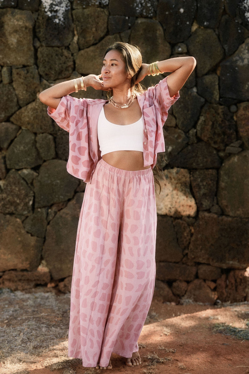 Maile Pant Print - Hebrew Rose