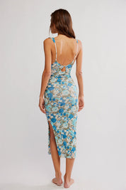 Free People Long Live Printed Slip Dress - Blue