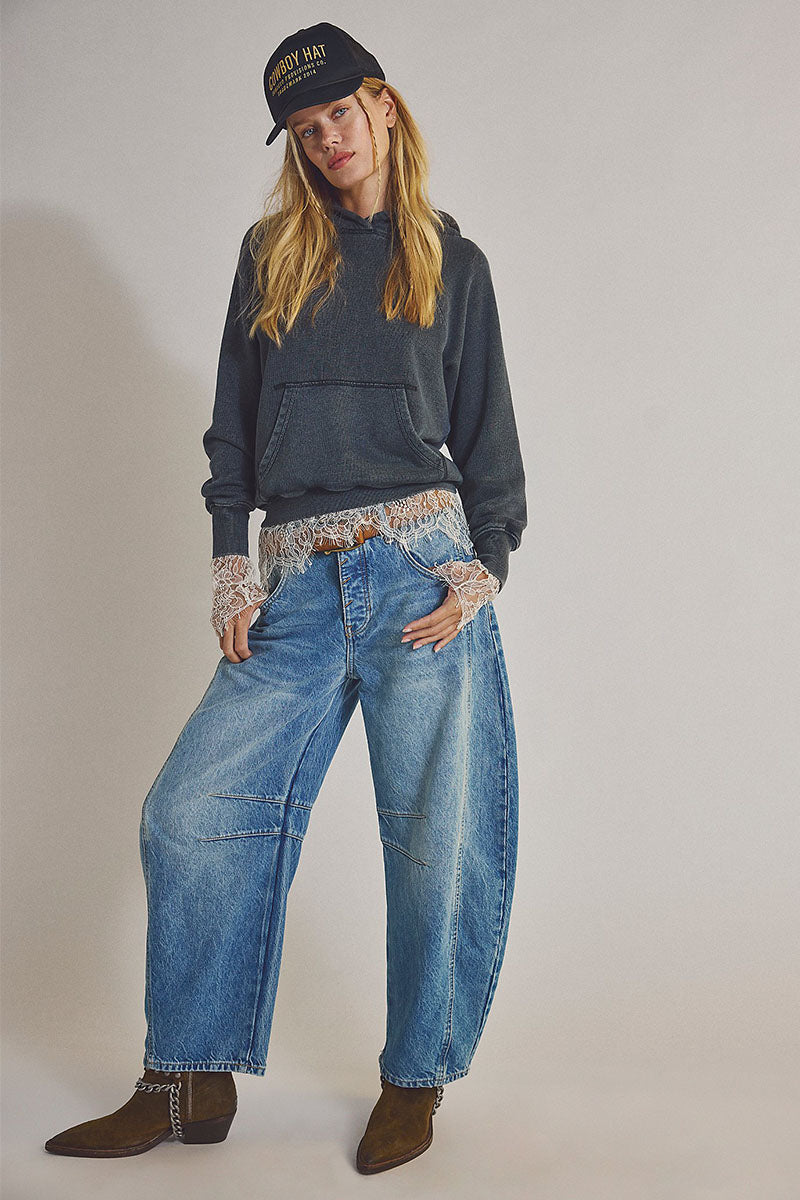 Free People Good Luck Barrel Jeans (Ultra Light Beam)