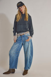 Free People Good Luck Barrel Jeans (Ultra Light Beam)
