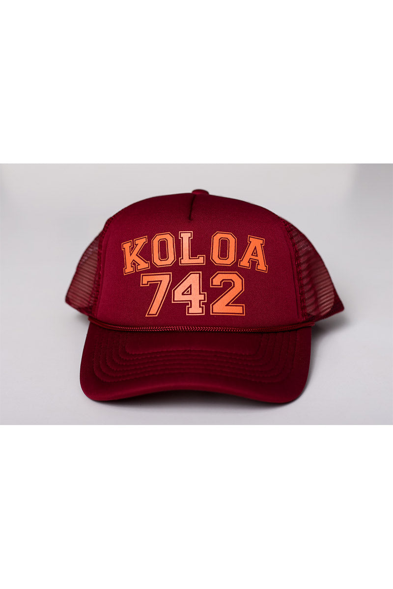 Salt + Sea Koloa 742 Maroon Trucker Hat