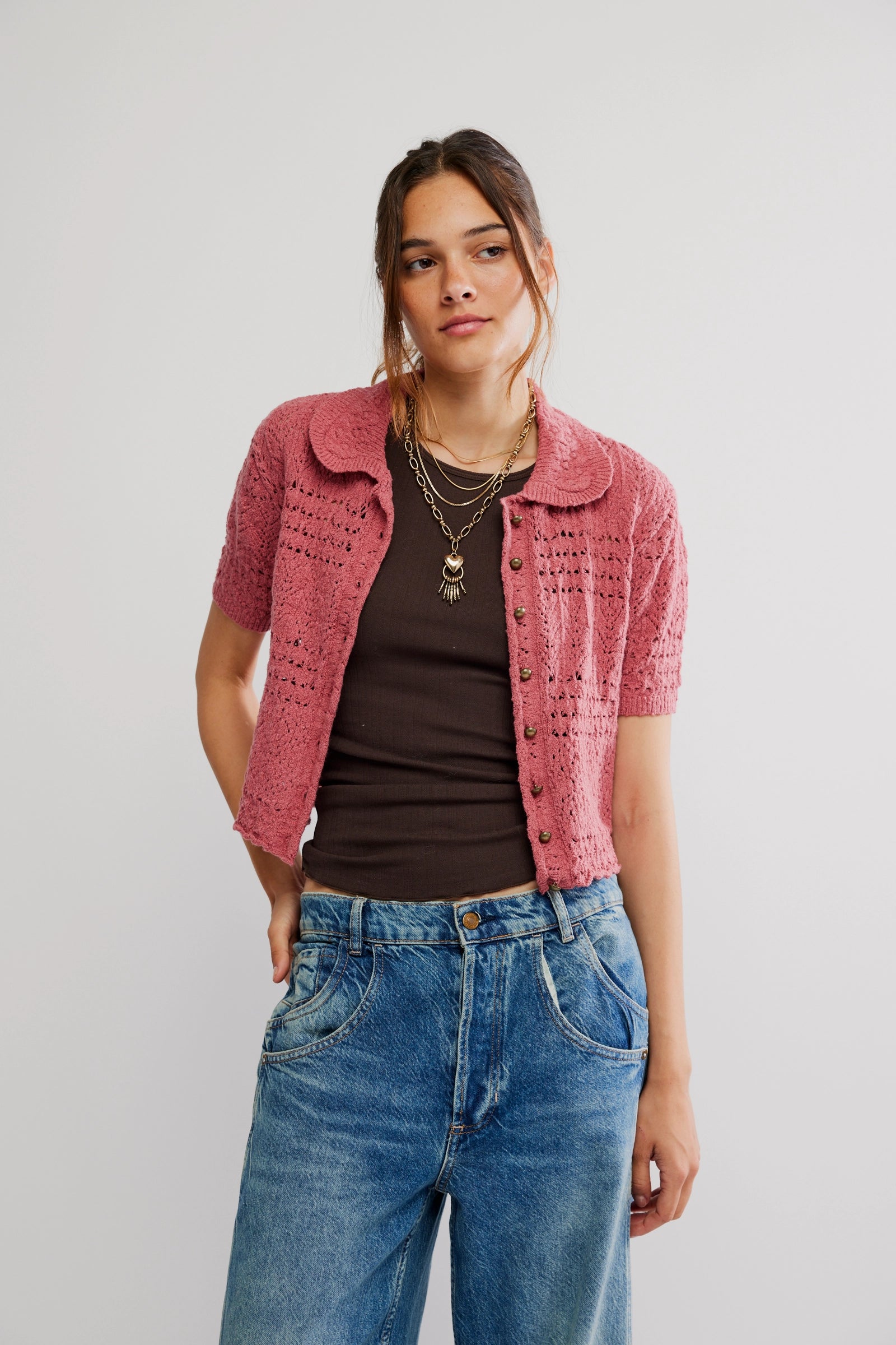 Free People Daylight Cardigan - Faded Rose