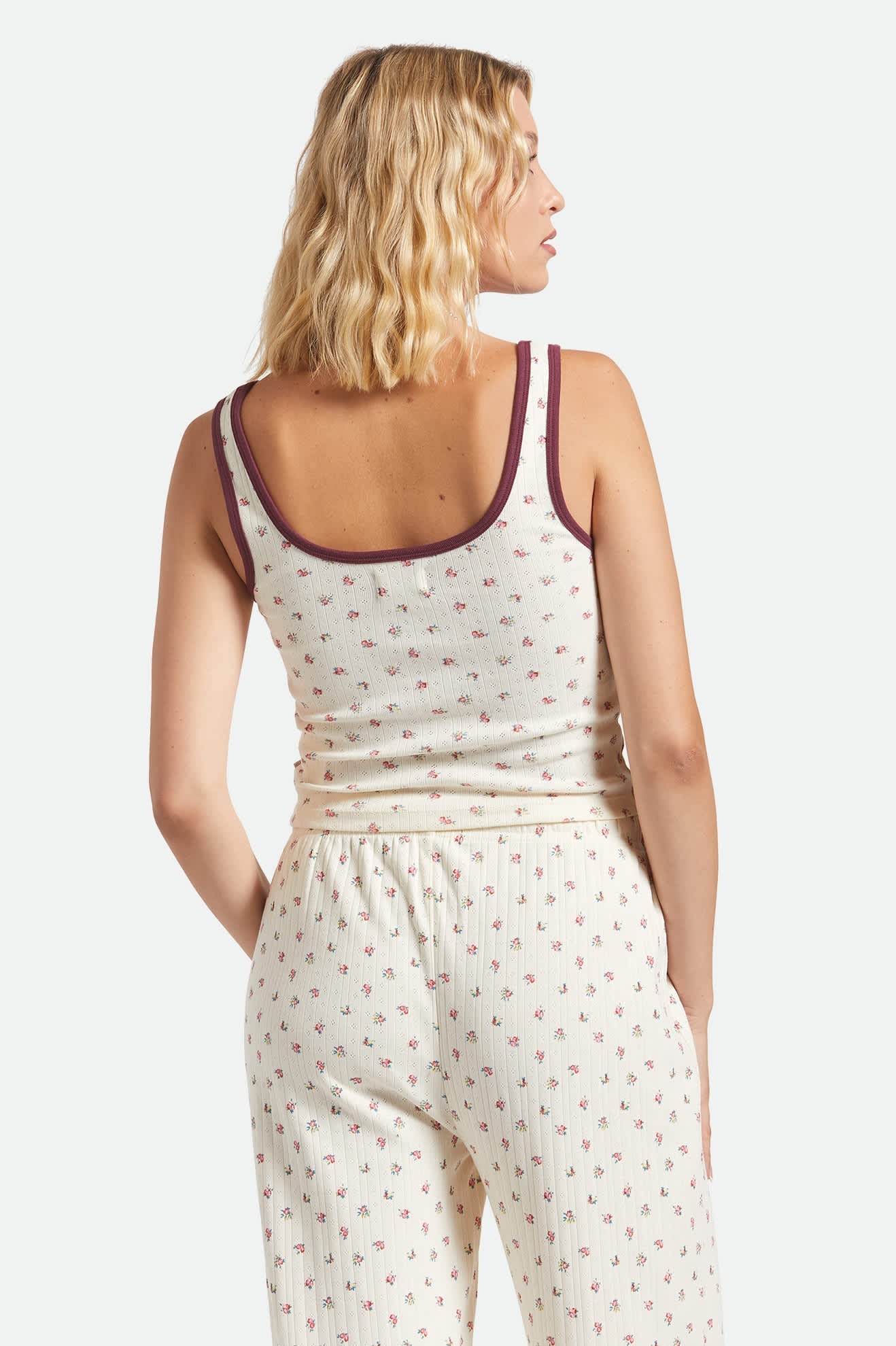 BRIXTON Off Duty Tank - Floral Pointelle
