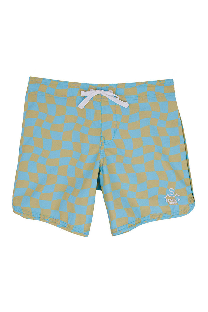 Wavy Checks Boardshorts - Coral, Avocado