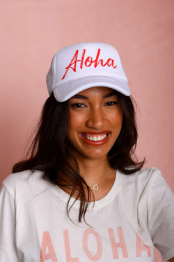 Aloha White Trucker Hat