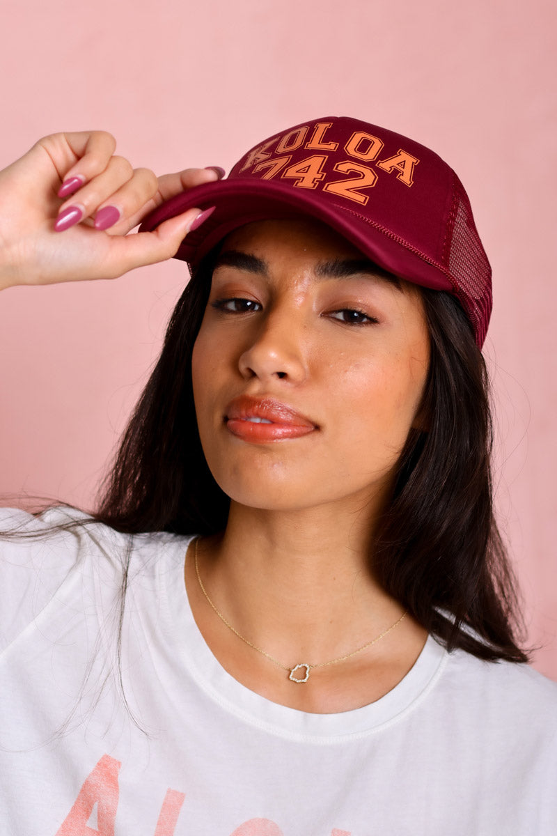 Koloa 742 Maroon Trucker Hat