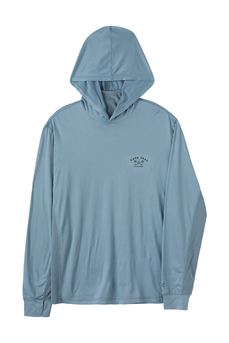 Dark Seas Bimini UV Hooded Long Sleeve Tee (Blue)