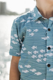 REIGN + Skye Ocean Blue Aloha Shirt