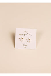 Opal Crown Stud - White