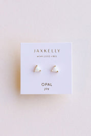 JAX KELLY Mini Energy Gem Earrings - White Opal