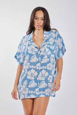 Aloha Shirt Dress - Blue Hawai'i, Puakenikeni, Lani