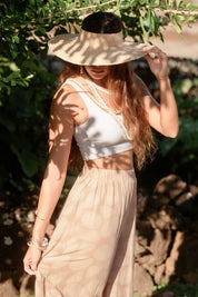 Maile Pant Print - Opihi Apricot