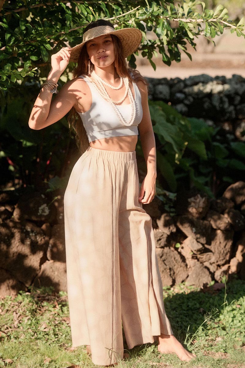 Maile Pant Print - Opihi Apricot