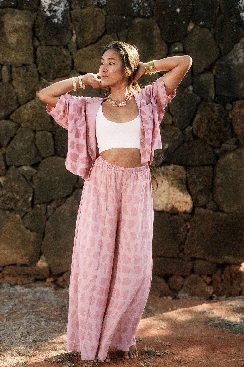Maile Pant Print - Hebrew Rose
