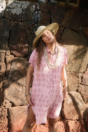 Kahea Shirt Print Dress - Hebrew Rose