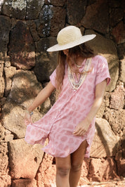 Kahea Shirt Print Dress - Hebrew Rose