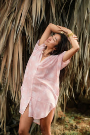 Kahea Shirt Dress - Opihi Blush, Opihi Apricot