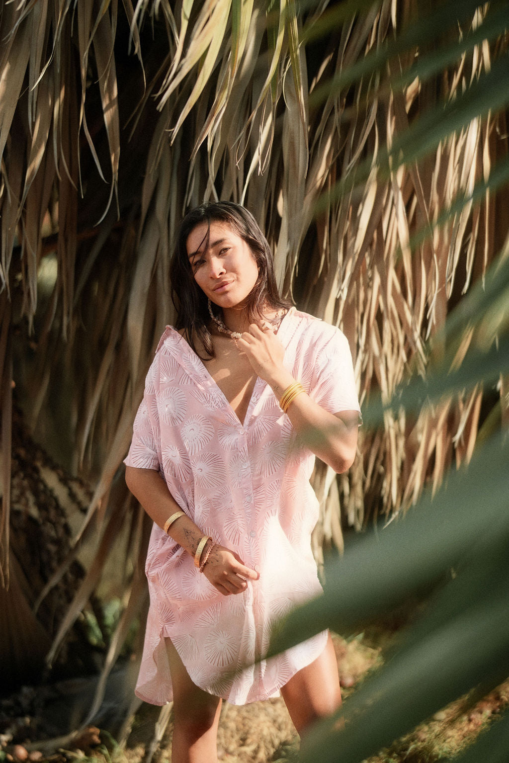 Kahea Shirt Dress - Opihi Blush, Opihi Apricot