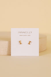 JAX KELLY Baguette - Champagne Gold Earrings