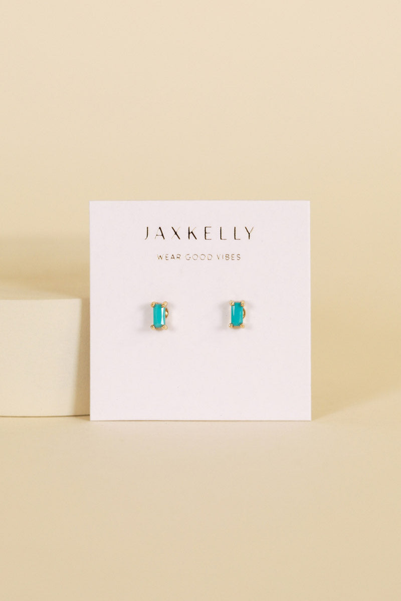Baguette Turquoise Stud