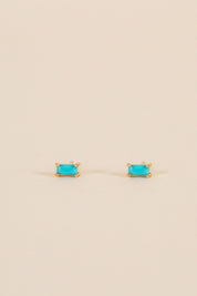 Baguette Turquoise Stud