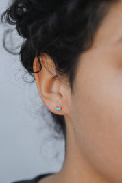 Baguette Turquoise Stud