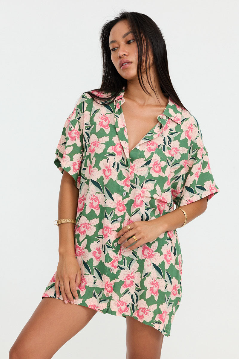 Benoa Aloha Shirt Dress (Aokis, Waikiki, Garden, Papeete)