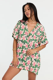 Benoa Aloha Shirt Dress (Aokis, Waikiki, Garden, Papeete)