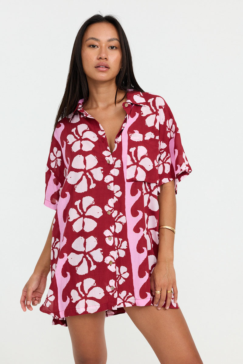 Benoa Aloha Shirt Dress (Aokis, Waikiki, Garden, Papeete)