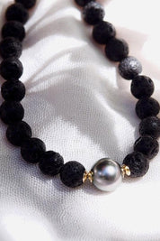 Ke Aloha Black Lava & Tahitian Pearl Necklace - Roselani
