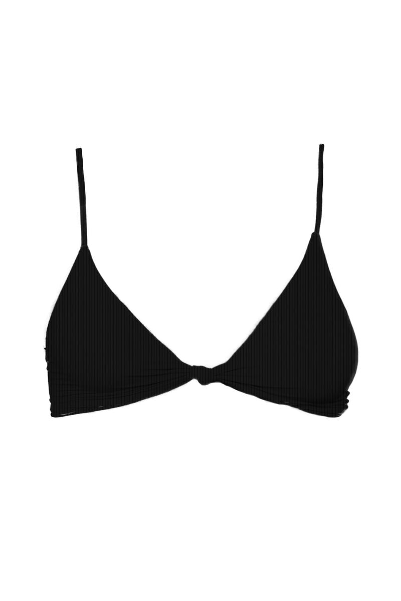 MAI Knot Top - Black Ribbed
