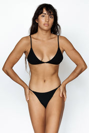 String Top - Black Ribbed