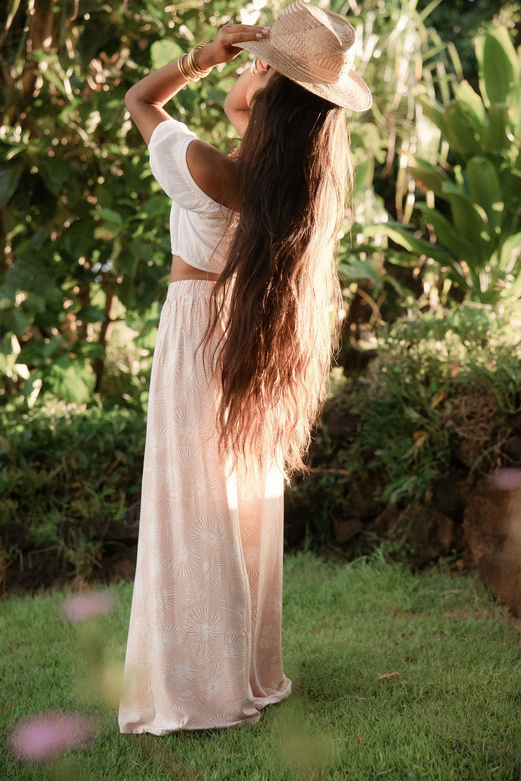 Maile Pant Print - Opihi Blush