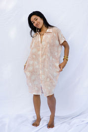 Kahea Shirt Dress - Opihi Blush, Opihi Apricot