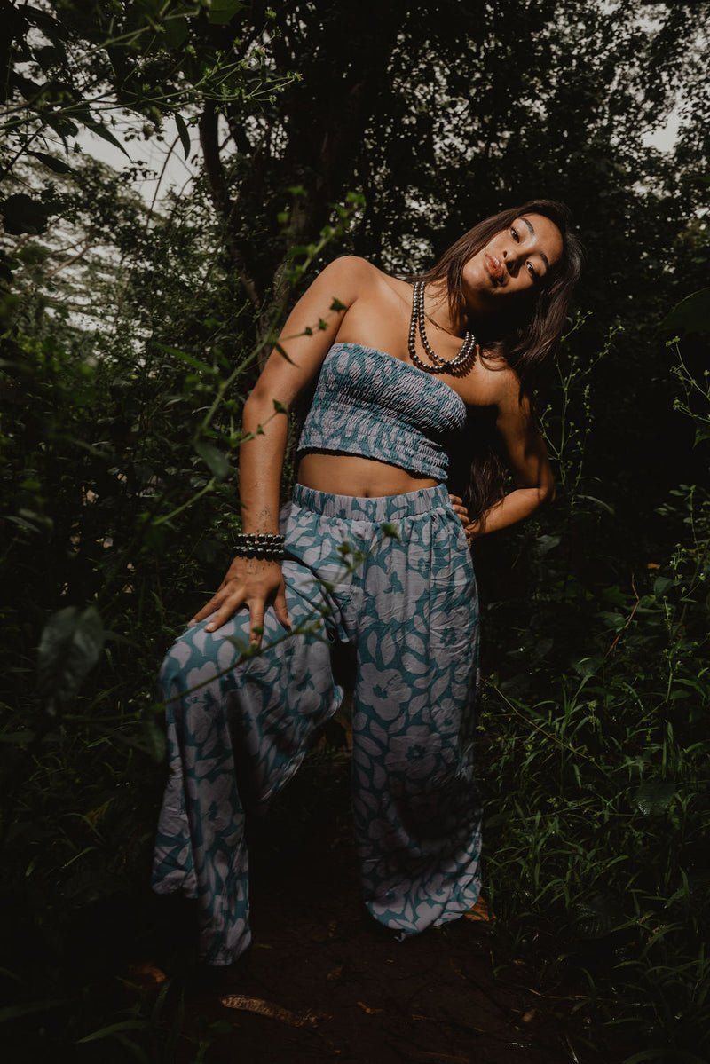 Waiwai Tube Top - Island Ink, Moana Hibiscus, Lila Hibiscus, Black