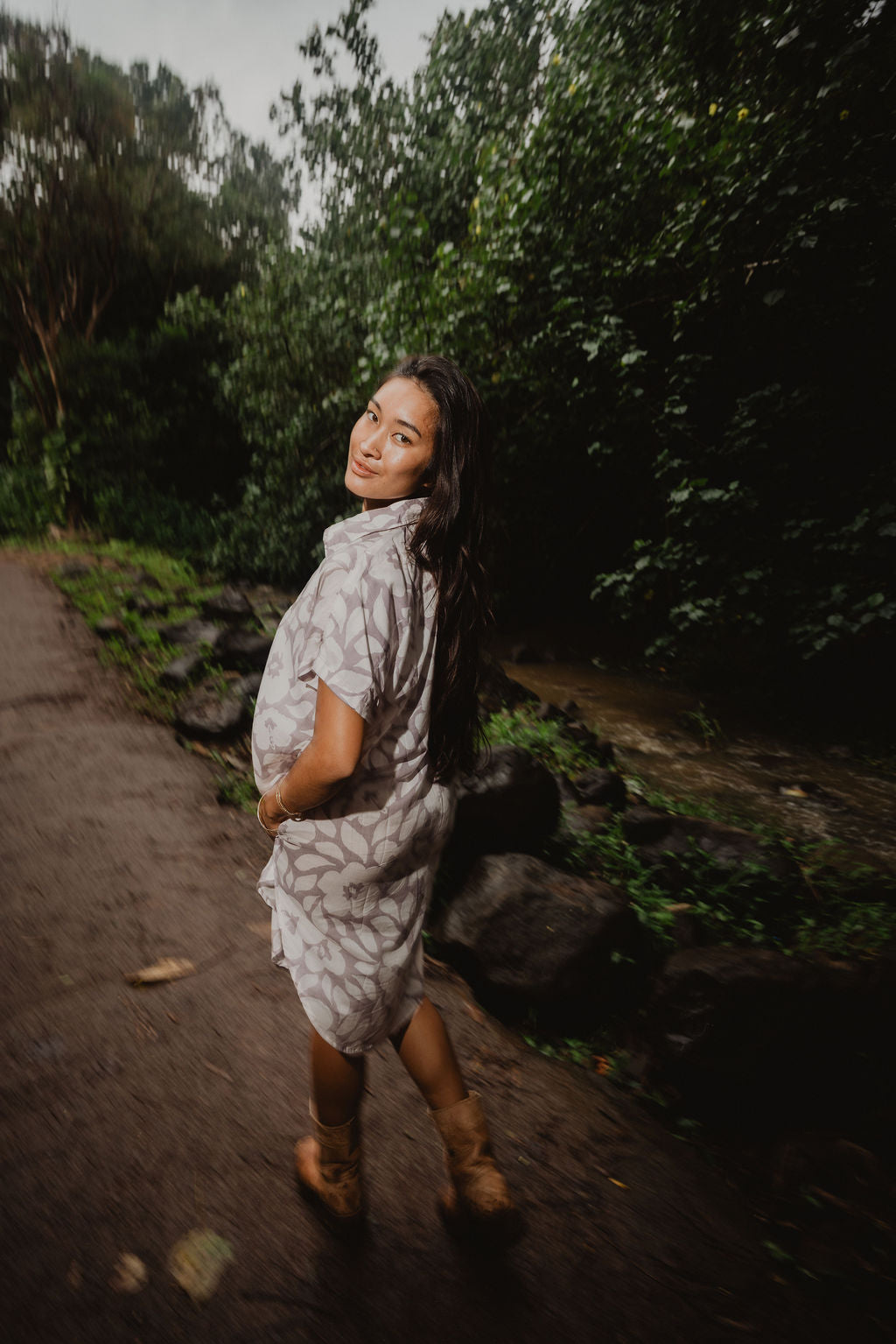 Kahea Dress - Lila Hibiscus, Island Ink, Moana Hibiscus