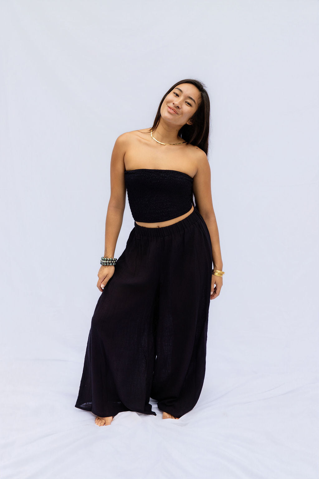 Waiwai Tube Top - Island Ink, Moana Hibiscus, Lila Hibiscus, Black