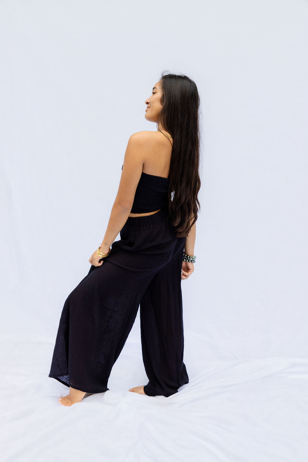 Waiwai Tube Top - Island Ink, Moana Hibiscus, Lila Hibiscus, Black