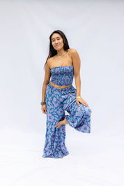 Maile Pants - Moana Hibiscus, Island Ink, Lila Hibiscus