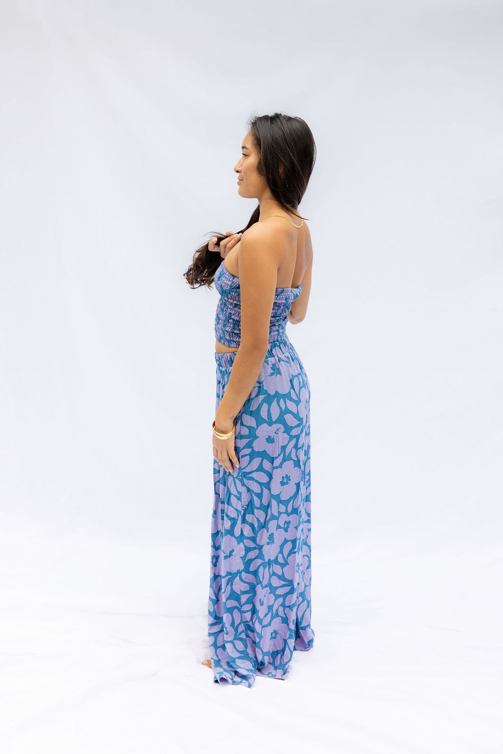 Maile Pants - Moana Hibiscus, Island Ink, Lila Hibiscus