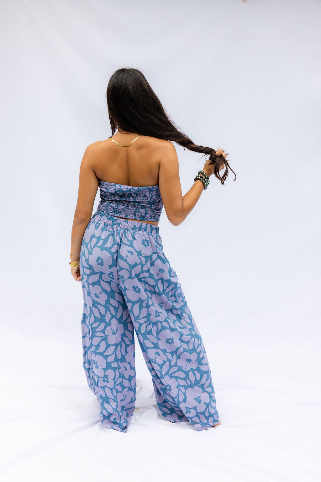 Maile Pants - Moana Hibiscus, Island Ink, Lila Hibiscus