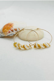 Calikai Puka Shell Hoop Gold Earring