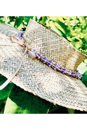 Calikai Purple Crown Flower Lei - 21"