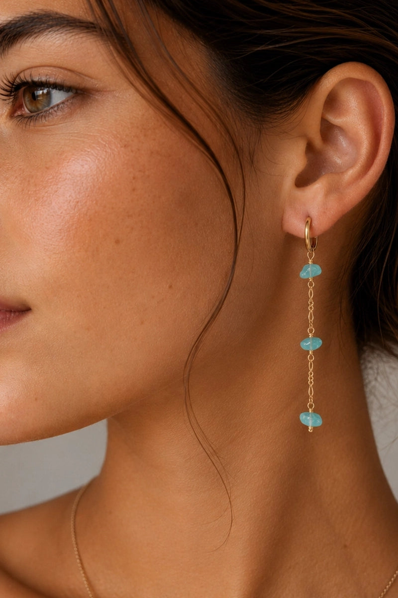 JAX KELLY Chain Drop Earring - Amazonite