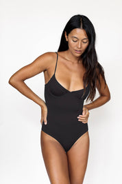 Costa Bodysuit - Black Ribbed