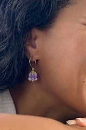 Calikai Hawaii Crown Flower Huggie Earrings