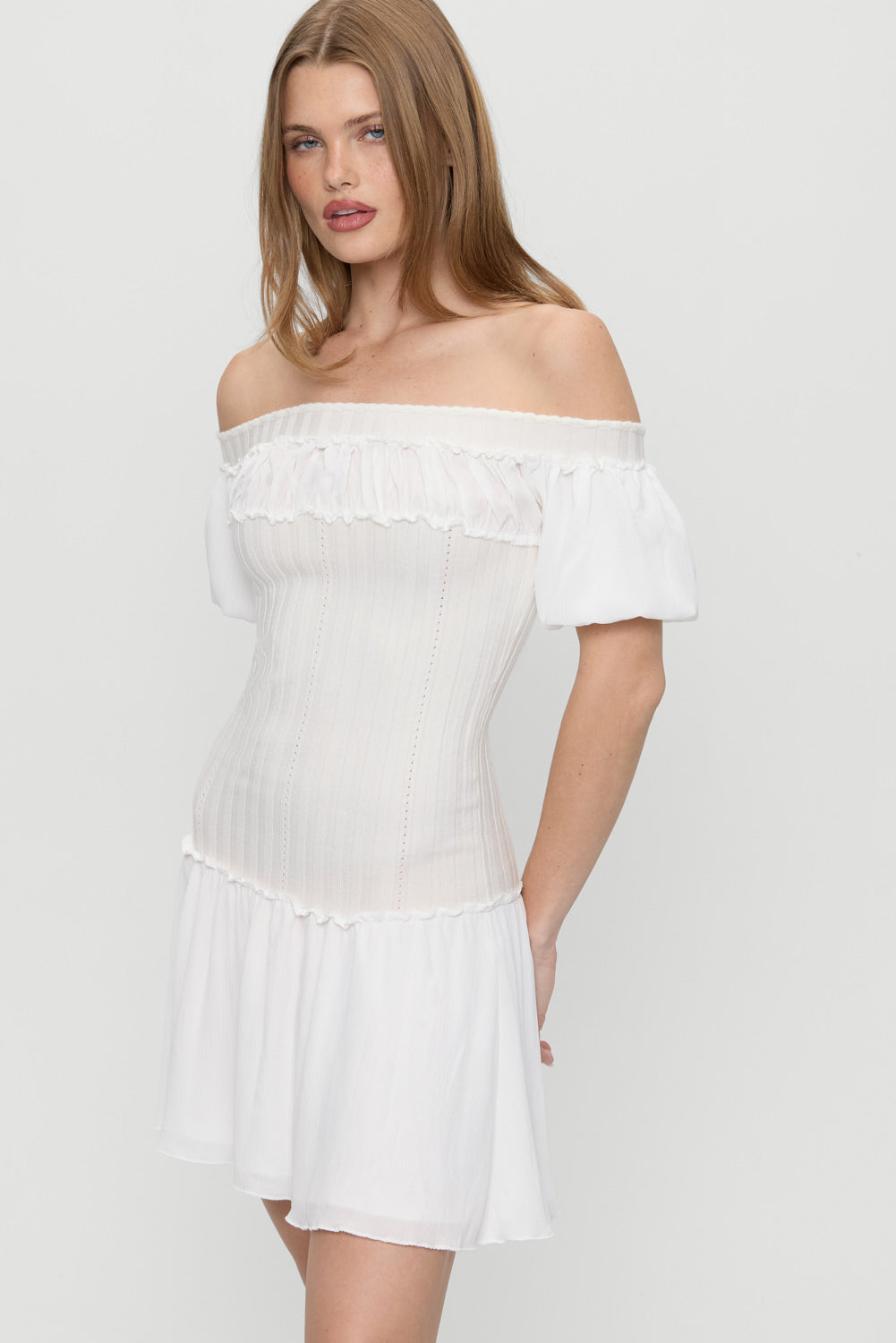 Frankies Bikinis Aura Cloud Knit Mini Dress