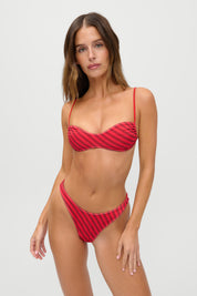 Frankies Bikinis Dove Satin Bottom (Spring Stripe)