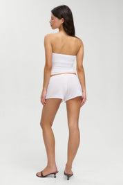 Frankies Bikinis Sophie Knit Short (White Hibiscus)